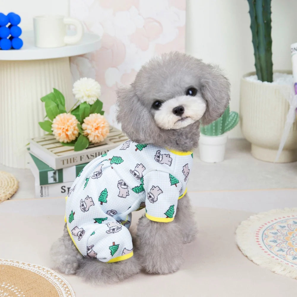 Dog Pajamas Small Dogs Pjs Jumpsuit 4 Legs Puppy Pajama Soft Dog Onesies Pet Clothes Autumn Winter Home Wear Hair Shedding Cover