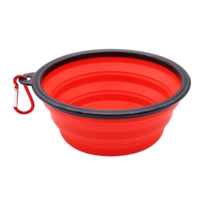 350/600ml Large Collapsible Dog Pet Folding Silicone Bowl Outdoor Travel Portable Puppy Food Container Feeder Dish Bowl