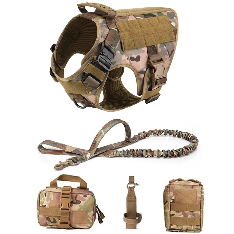 Tactical Military Vest Pet German Shepherd Golden Retriever Tactical  Training Dog Harness and Leash Set For All Breeds Dogs