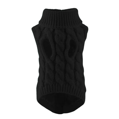 New Pet Small Pet Dog Clothes Sweater Fashion Autumn Winter Solid Fried Dough Twists Knitting Warm Comfort Clothing