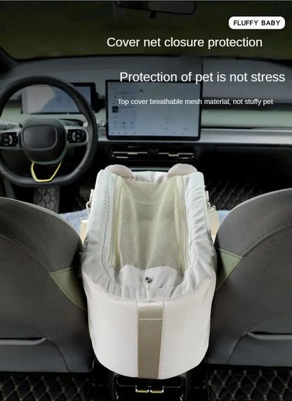 Pet Dog Car Seat Cat Carrier  Booster Seat on  Armrest Travel Bags for Cats Dogs with Easy Carrying Strap Travel Car Carrier