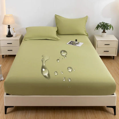 1PC waterproof soft skin frosting solid color bed cap dust cover Mattress cover sheet (pillow case and pillow core not included)