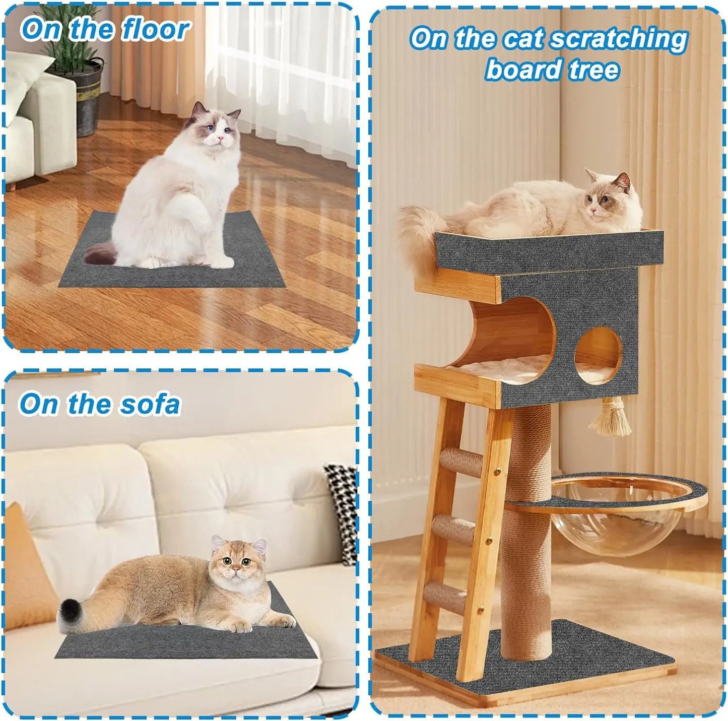 Self-Adhesive Carpet Cats Scratch Board Wall Anti Cat Scratch Sofa Diy Cats Scratch Board Sofa Protection Paws Sharpen Trimmable