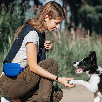 The New Silicone Dog Training Waist Pack Goes Out Portable Diagonal Dog Food Bag Pet Waterproof Small Bag Dog Outdoor Snack Bag