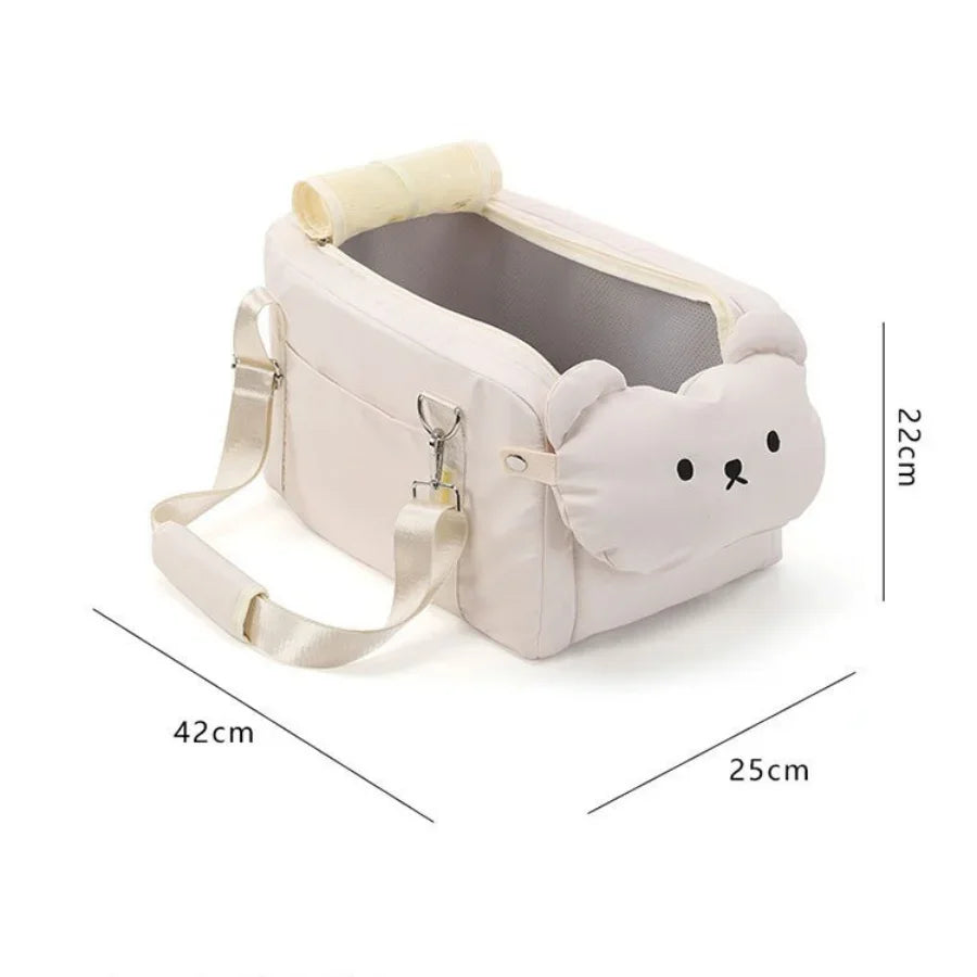 Pet Dog Car Seat Cat Carrier  Booster Seat on  Armrest Travel Bags for Cats Dogs with Easy Carrying Strap Travel Car Carrier