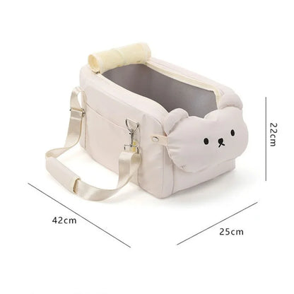 Pet Dog Car Seat Cat Carrier  Booster Seat on  Armrest Travel Bags for Cats Dogs with Easy Carrying Strap Travel Car Carrier