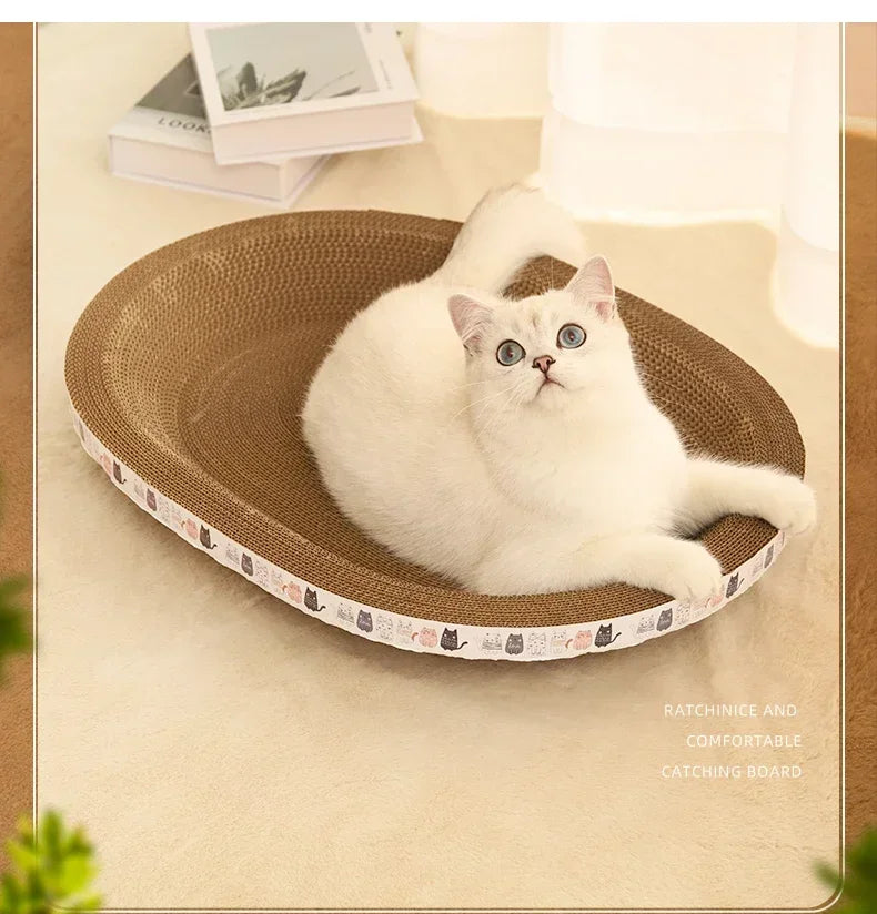 Corrugated Cat Scratcher Cat Scrapers Round Oval Grinding Claw Toys for Cats Wear-Resistant Cat Bed Nest Cat Accessories