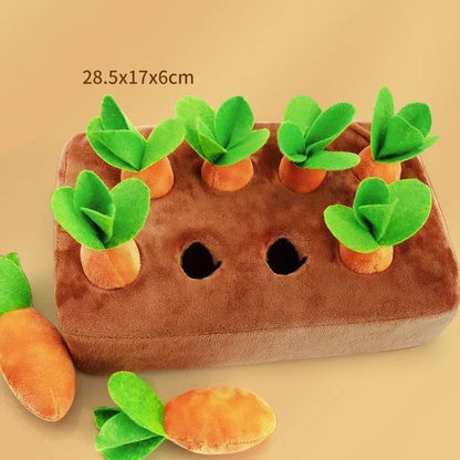 Dog Toys Snuffle Mat for Pet Plush Carrot Toy Mat Innovative Plush Vegetable Field Pull Radish Plush Carrot Dog Interactive Toys