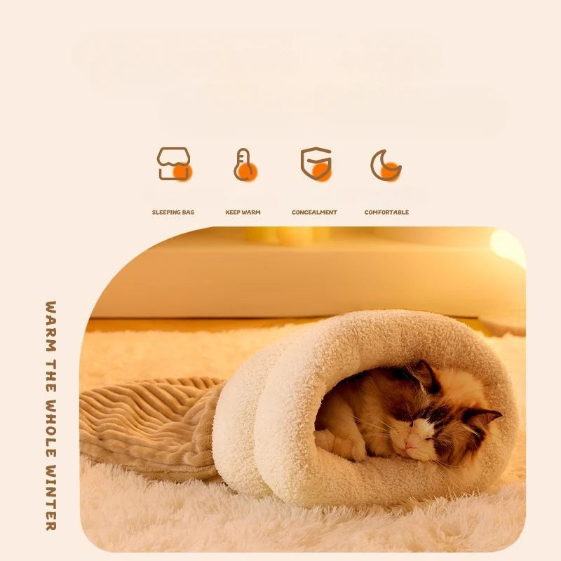 Cat Nest Four Seasons General Purpose Cat Winter Warm Sleeping Nest Semi-closed Security Pocket Nest Cat Sleeping Supplies