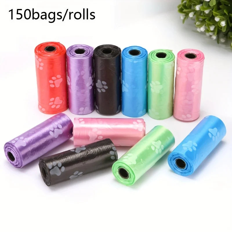 5/10/20 Rolls Thick Leak-Proof Dog Poop Bags for Outdoor Walks, Polyethylene Material, Animal Waste Disposal, Black or Gree