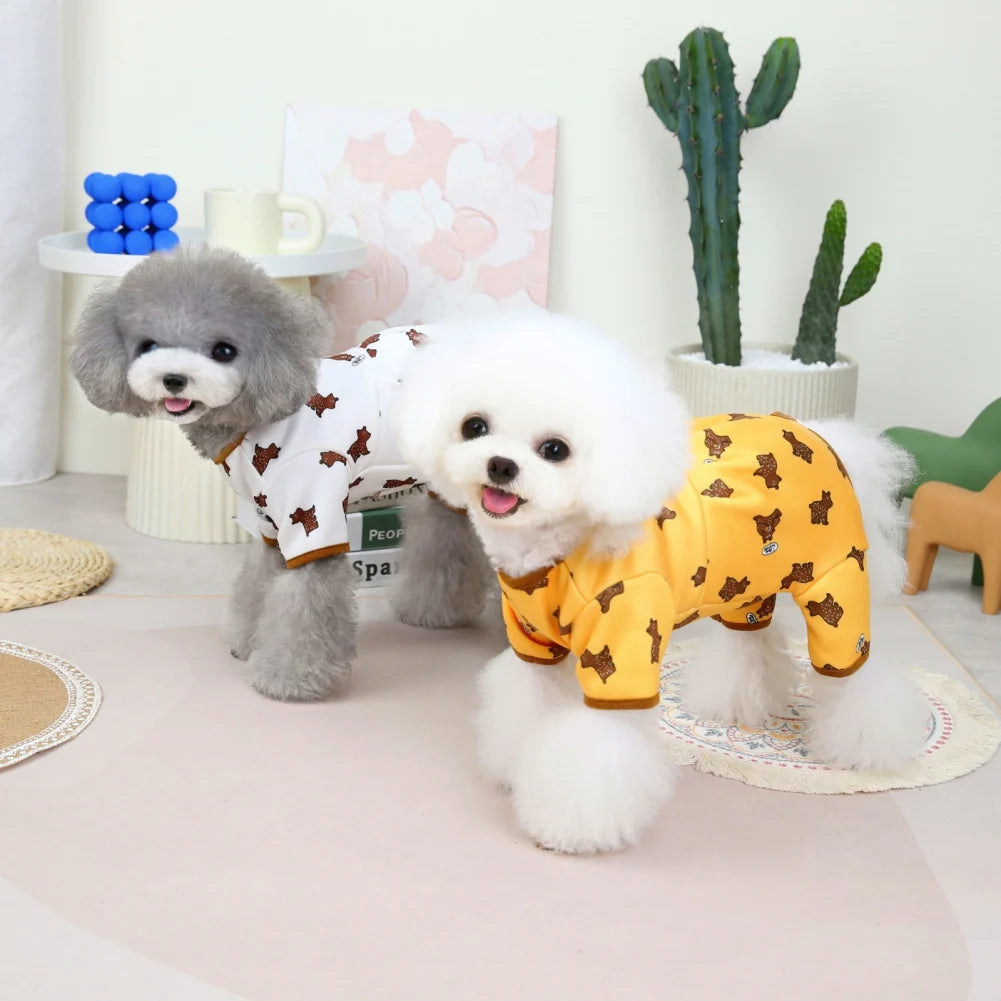 Dog Pajamas Small Dogs Pjs Jumpsuit 4 Legs Puppy Pajama Soft Dog Onesies Pet Clothes Autumn Winter Home Wear Hair Shedding Cover