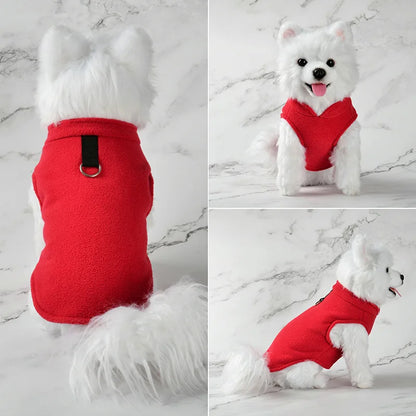 Dog Clothes, Warm Fleece Dogs Clothes Pet Dog Jacket Vest With D-Ring For Small Dog Cats Clothing French Bulldog Costumes Chihuahua Coat