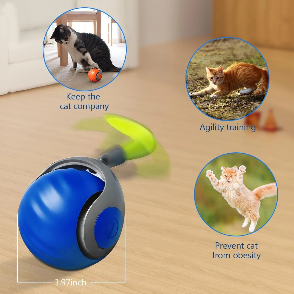 Smart Interactive Speedy Tail 2.0 Cat Toy Automatic Moving Balls for Cats And Dogs Touch Motion Rolling Toy Ball for Pet