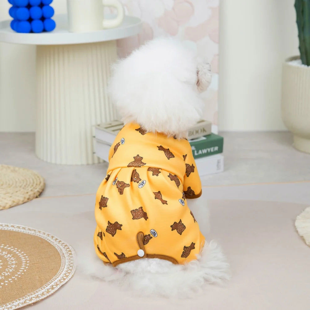 Dog Pajamas Small Dogs Pjs Jumpsuit 4 Legs Puppy Pajama Soft Dog Onesies Pet Clothes Autumn Winter Home Wear Hair Shedding Cover