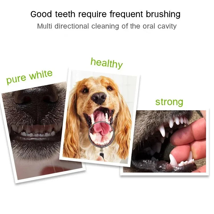 3-Sided Pet Toothbrush Dog Plastic Toothbrush Removing Bad Breath Tartar Cleaning Mouth Pet Dental Care Cat Cleaning Mouth