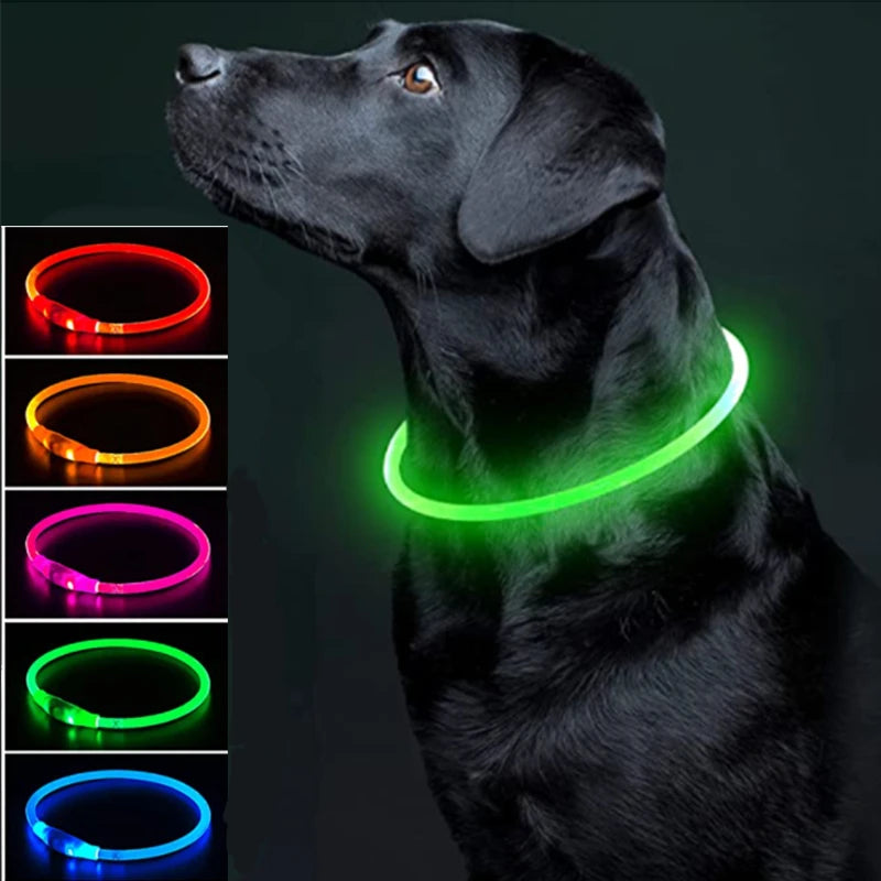 Led Luminous Dog Collar Light USB Charging Necklace, Flashing DIY Glowing Safety Anti Lost Cat Dogs Collar Accessories Supplies