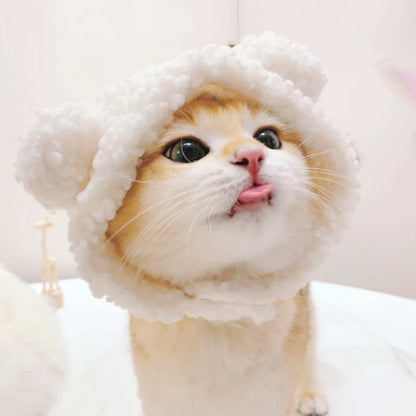 Cute Lion Mane Frog Cat Wig Hat Cover Funny Pet Cloth Cap Fancy Party Little Dog Cosplay Costume Rabbit Bear Kitten Puppy Hats