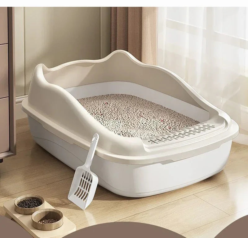 Cat Litter Box for Small Cats Animals Semi Closed Cat Dog Tray with Scoop Excrement Training Sand Litter Box Cat Accessories