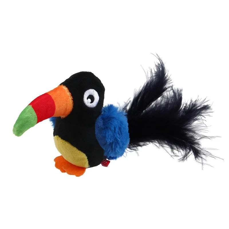 Pet Cat Toy Sparrow Insects Mouse Shaped Bird Simulation Sound Oft Stuffed Toy Pet Interactive Sounding Plush Doll Pet Supplies