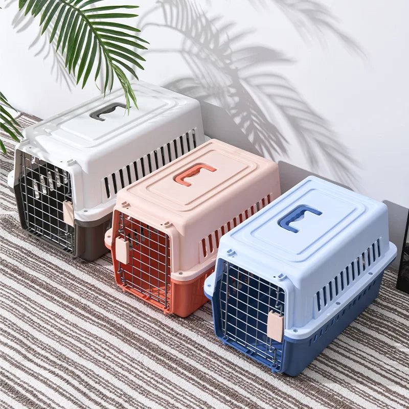 Cat Flight Box Fence Type Carrier Cage Cat Aviation Box Fences Car Dog Cage Portable Medium Cat Bag Pet Products Pet Box