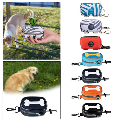 Dog Poop Bag Holder Waste Bag Carrier Doggy with Carabiner Clip Waste Bag Dispenser for Travel Outdoor Walking Camping