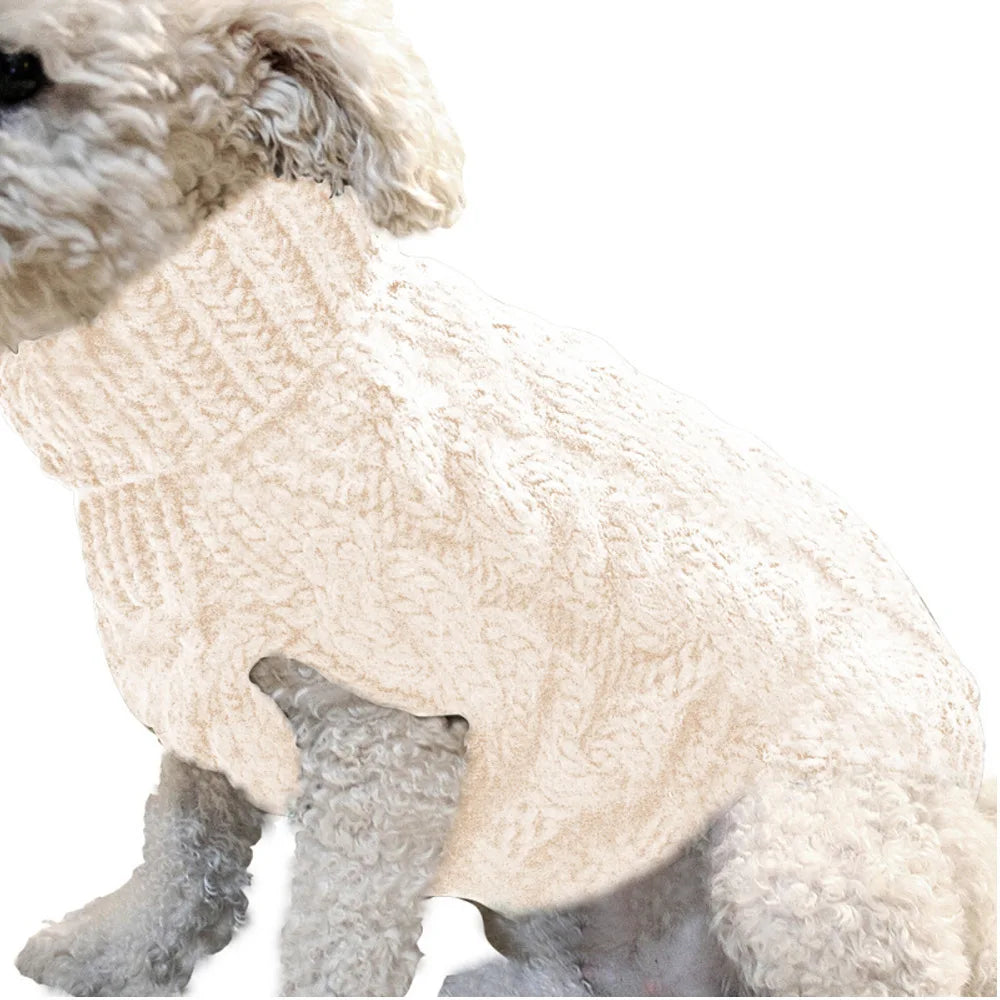 New Pet Small Pet Dog Clothes Sweater Fashion Autumn Winter Solid Fried Dough Twists Knitting Warm Comfort Clothing