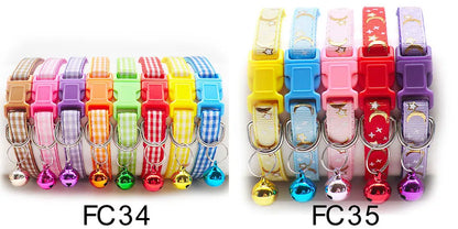 12 Pcs Wholesale Collars for Cat Collar With Bell Adjustable Necklace Cat Puppy Kitten Collar Dropshipping Pet Cats Collar Perro