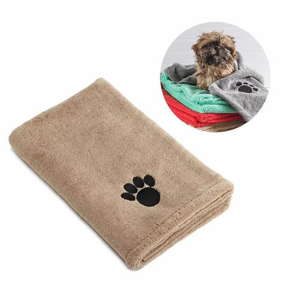 Microfiber Bath Embroidered Super Soft Absorbent Quick Thick Dog Cat Blanet For Dogs Batoe Grooming