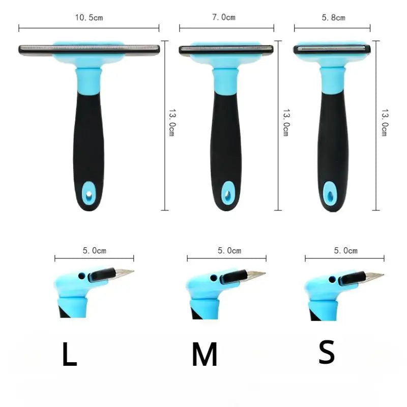 Pet Grooming Brush-Double Sided Shedding and Dematting Undercoat Rake Comb for Dogs and Cats Grooming and Care Deshedding Tool