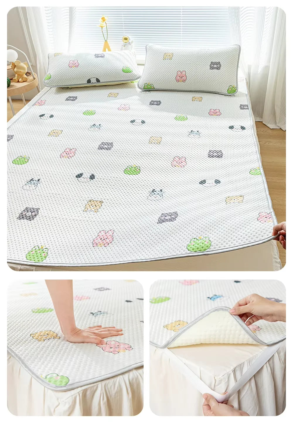 Bed Covers, Yanyangtian Summer cotton pad two-piece / three-piece cartoon series Cool and comfortable bed