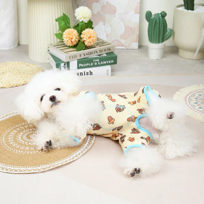 Dog Pajamas Small Dogs Pjs Jumpsuit 4 Legs Puppy Pajama Soft Dog Onesies Pet Clothes Autumn Winter Home Wear Hair Shedding Cover