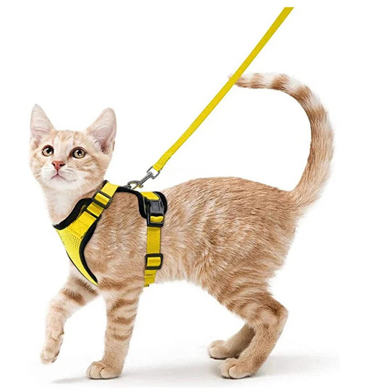 Cat Harness and Leash for Walking, Escape Proof Soft Adjustable Vest Harnesses for Cats, EasyControl