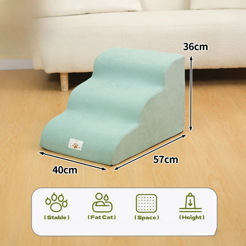 Pet 2/3 Step Stair Dog/Cat Ramp Ladder Memory Foam Sponge Dogs Sofa Removable and Washable Training Pet Ramp Stairs Pet Supplies