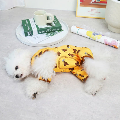 Dog Pajamas Small Dogs Pjs Jumpsuit 4 Legs Puppy Pajama Soft Dog Onesies Pet Clothes Autumn Winter Home Wear Hair Shedding Cover