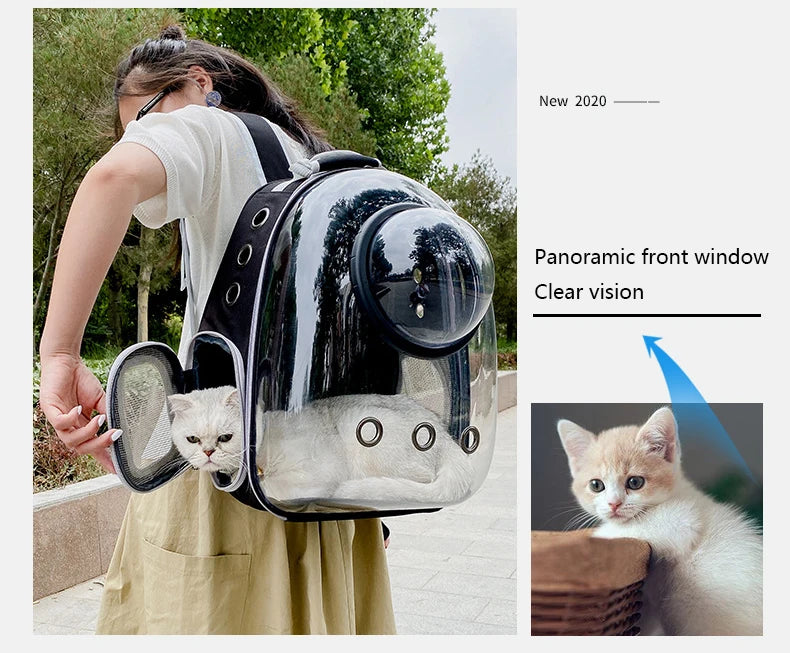 Transparent Cat Carrying Bags Space Breathable Pet Backpack Portable Puppy Dog Backpack Transport Carrier Space Capsule Bag Pets