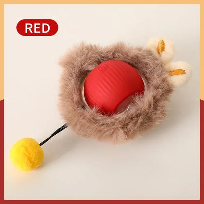 Cat Interactive Ball Toys 3 Mode Automatic Rolling Ball Faux Tail Rechargeable Smart Pet Electric Toy Cat Training Imitate Mouse