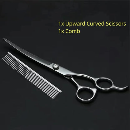 Pet Grooming Scissors Dog Hair Tool Set Professional Trimming Scissors Bent Scissors Teddy Haircutting Scissors Pet Clippers