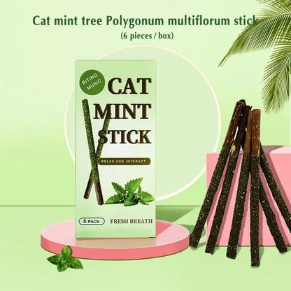 Natural Matatabi Cat Sticks Silvervine Mint Rods. Stimulate Bite/ Get Excited, Teeth Cleaning, Treating Pet Supply Fun Cat Toy