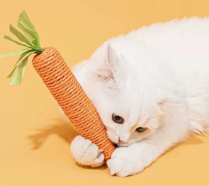 Cat toys self-entertainment carrot teething and cat teasing sticks, bite-resistant and scratch-resistant teething and clawing