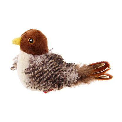 Pet Cat Toy Sparrow Insects Mouse Shaped Bird Simulation Sound Oft Stuffed Toy Pet Interactive Sounding Plush Doll Pet Supplies