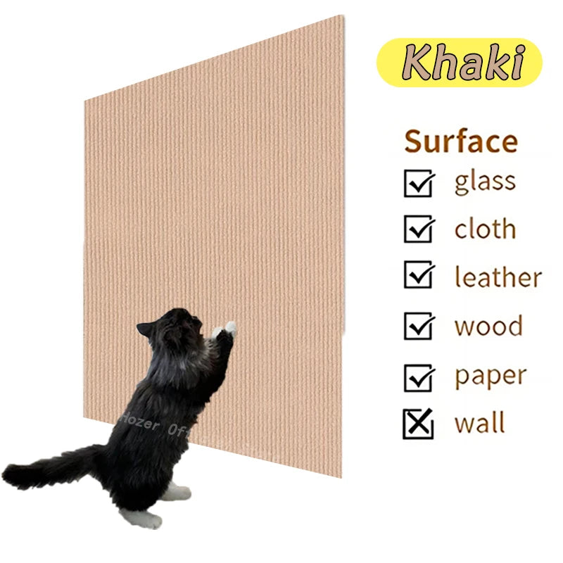 Cat Scratching Mat DIY Self-Adhesive Trimmable Carpet Cat Scratching Post Carpet for Anti-scratching Sofa Furniture Protection