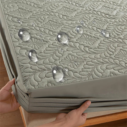 Quilted Waterproof Mattress Cover Embossed Bedding Mattress Protector Anti-mite Anti-bacterial Fitted Bed Sheet No Pillowcase