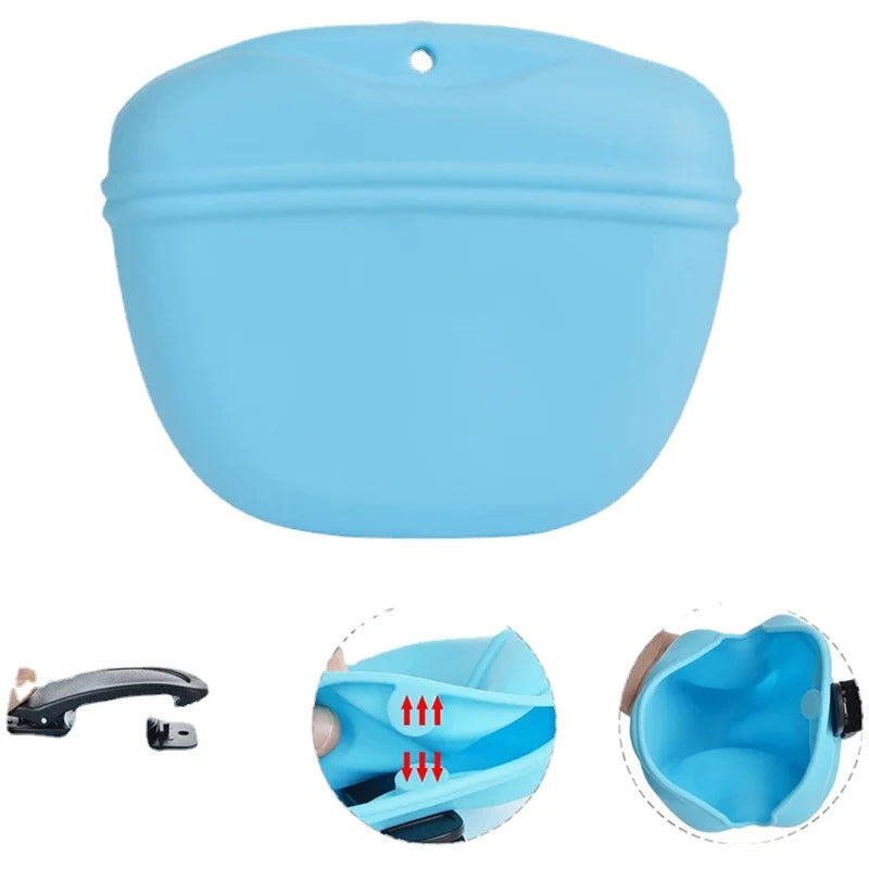 Silicone Dog Treat Bag Pet Portable Dog Training Waist Bag Outdoor Feeder Puppy Snack Pouch Food Reward Storage Bag Pet Supplies