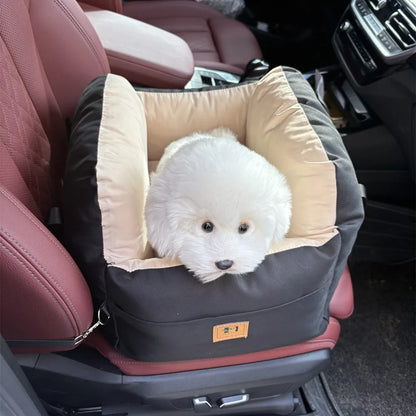 Dog Car SUV Seat Puppy Bed with Adjustable Fixed Strap Non-Slip Bottom Dog Seat for Dog Cat Traveling Carry Supplies Washable