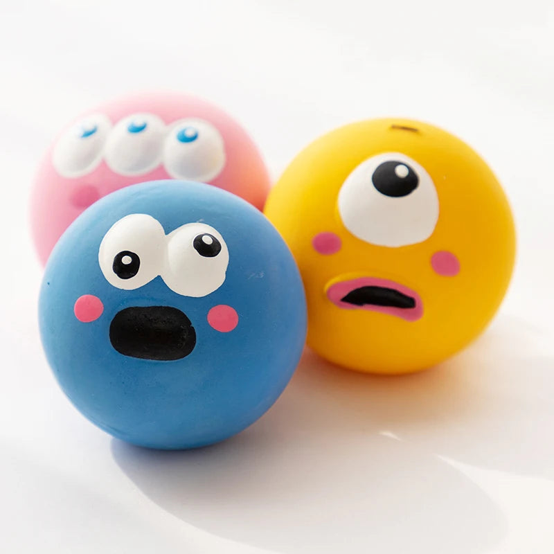 Pet Squeaky Toys Pet Ball Toys Dog Chewing Rubber Ball Cleaning Tooth Dog Chew Toy For Dogs Bite Resistant Sounder Pet Supplies