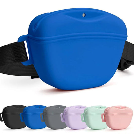 The New Silicone Dog Training Waist Pack Goes Out Portable Diagonal Dog Food Bag Pet Waterproof Small Bag Dog Outdoor Snack Bag