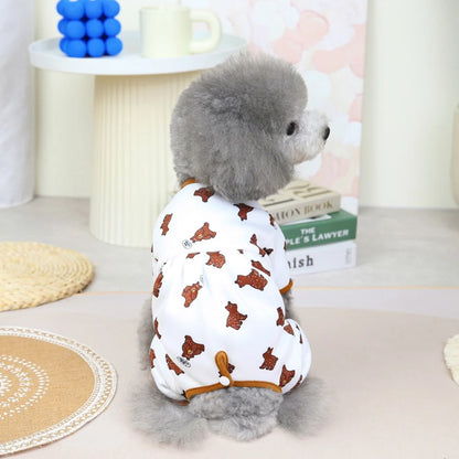 Dog Pajamas Small Dogs Pjs Jumpsuit 4 Legs Puppy Pajama Soft Dog Onesies Pet Clothes Autumn Winter Home Wear Hair Shedding Cover