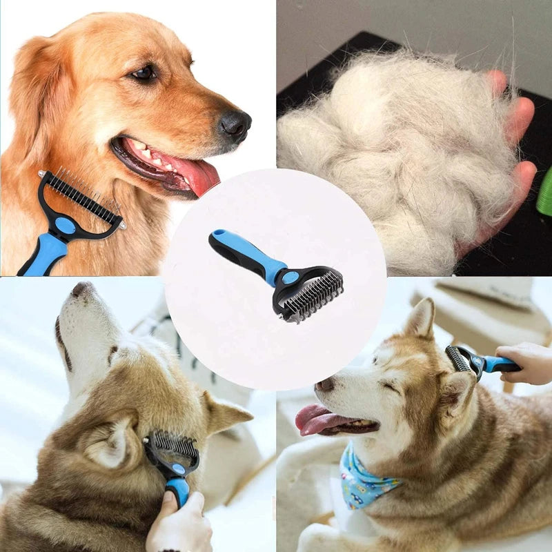 2025 Pets Tool, New Hair Removal Comb for Dogs Cat Detangler Fur Trimming Dematting Brush Grooming Tool For matted Long Hair Curly Pet