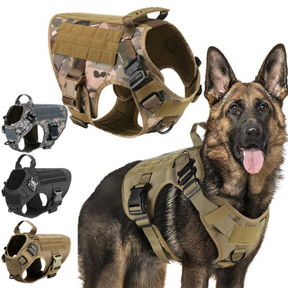 Military Large Dog Harness Training Pet Vest for French Bulldog German Shepherd Malinois Tactical Harnesses For Dogs Accessories