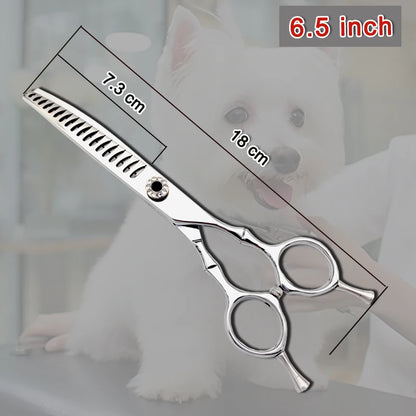 High quality professional pet grooming scissors, curved fishbone scissors, 440C alloy steel, dog grooming and hair trimming tool